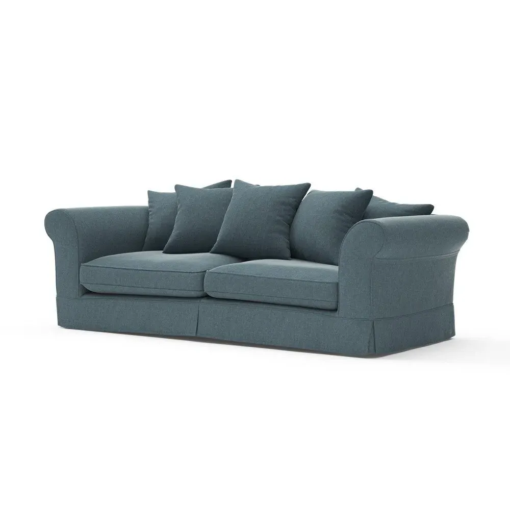 4-Seater Sofa with Removable Covers - Teal, Eco Chenille