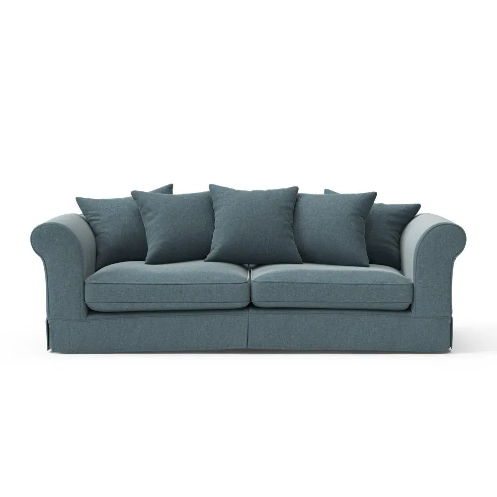 4-Seater Sofa with Removable Covers - Teal, Eco Chenille