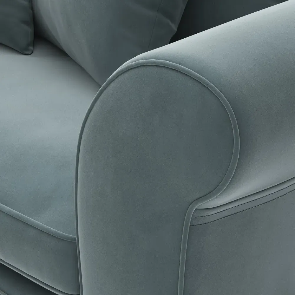 4-Seater Sofa with Removable Covers - Teal, Matt Velvet