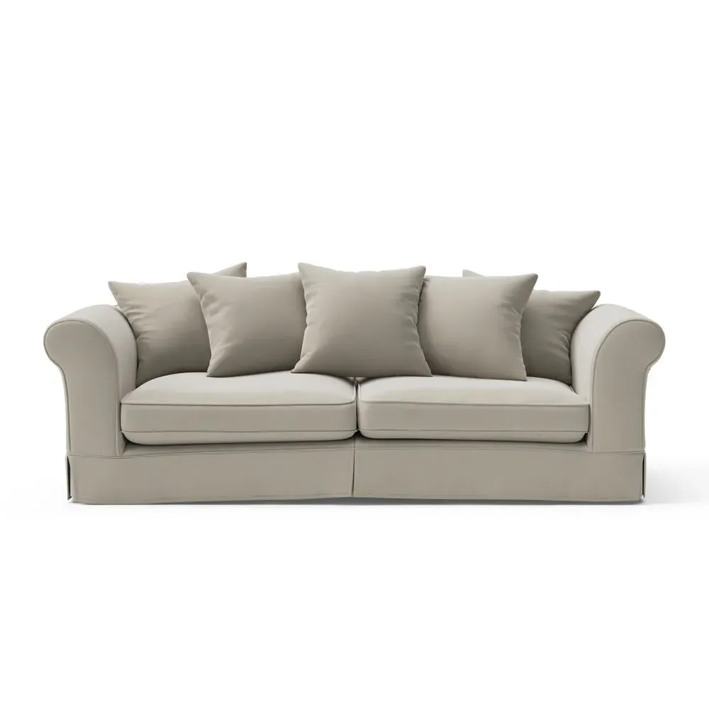 4-Seater Sofa with Removable Covers - Weathered Pebble, Velvet image