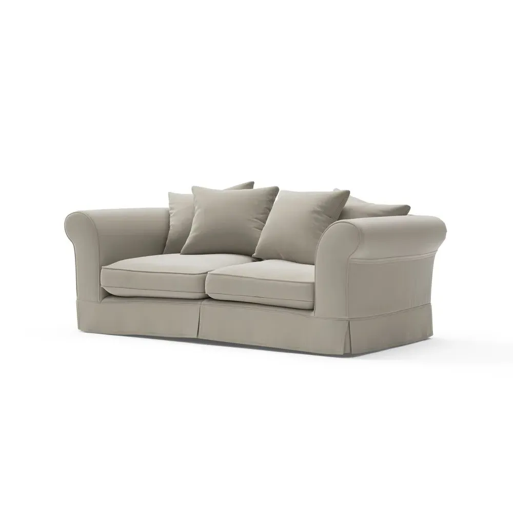Wilson 3-Seater Sofa - Grey, Velvet