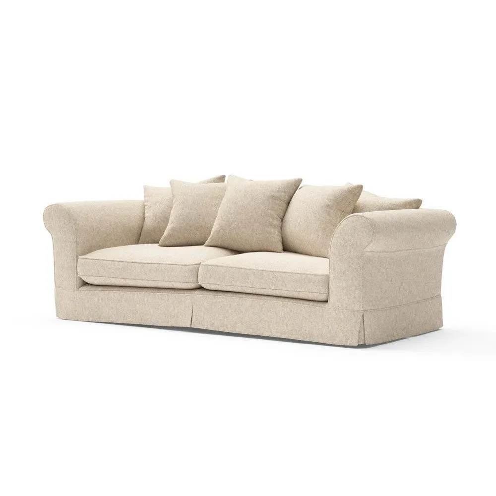 Wilson 4-Seater Sofa with Removable Covers - Natural, Aquaclean Oxford
