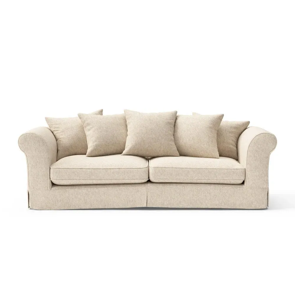 Wilson 4-Seater Sofa with Removable Covers - Natural, Aquaclean Oxford