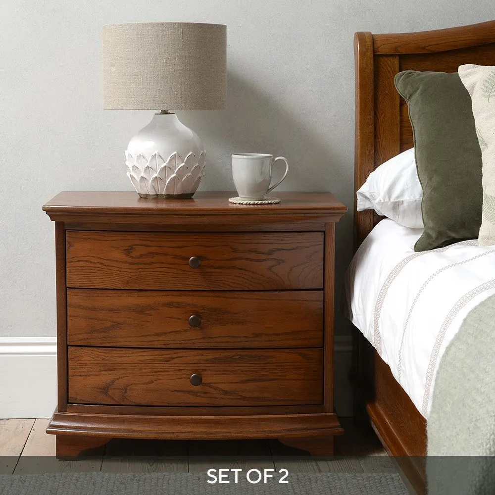 Pair of Bedside Tables - Dark Oak