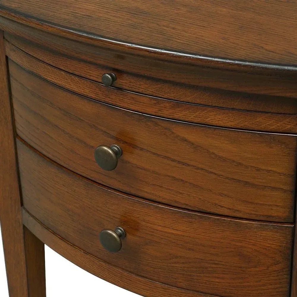 Set of 2 Nightstands with Pull-Out Tray - Dark Oak