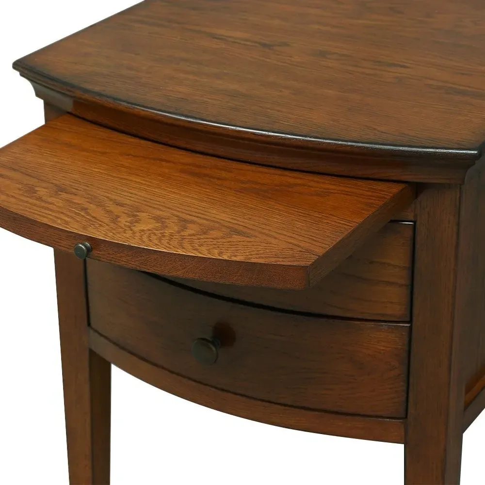 Set of 2 Nightstands with Pull-Out Tray - Dark Oak