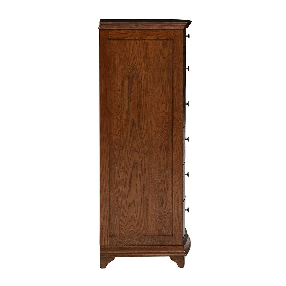 Vanity Tall Boy with Storage - Brown, Oak