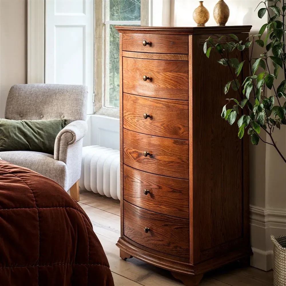 Vanity Tall Boy with Storage - Brown, Oak