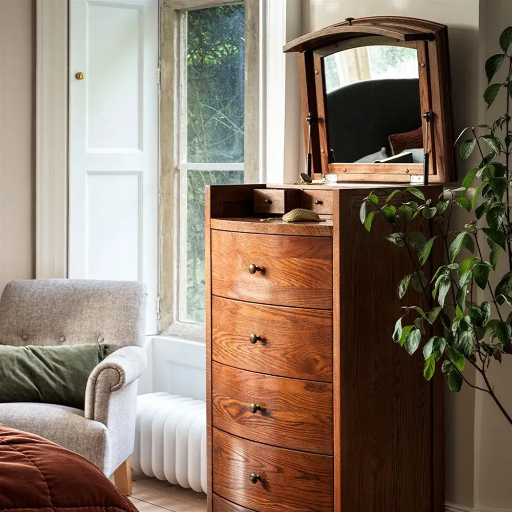 Vanity Tall Boy with Storage - Brown, Oak image