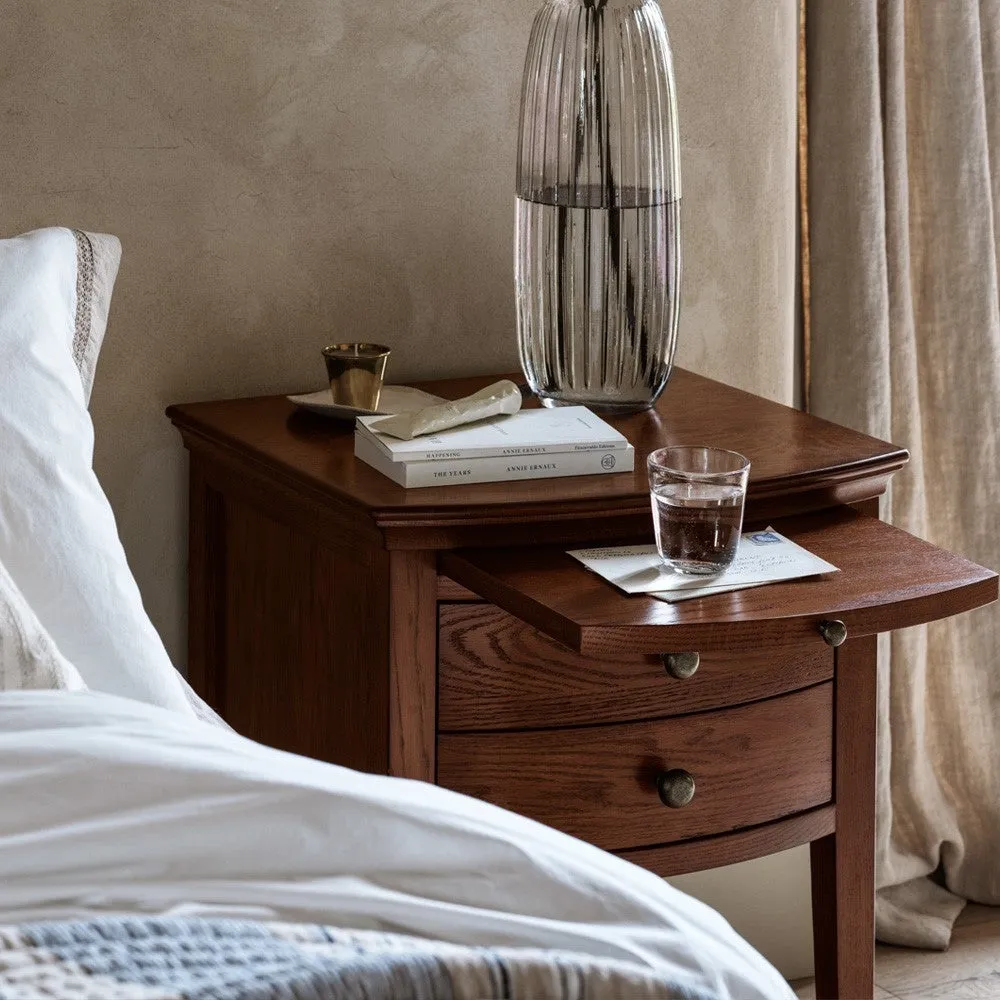 Winchcombe 2 Drawer Bedside Table with Tray - Brown, Oak