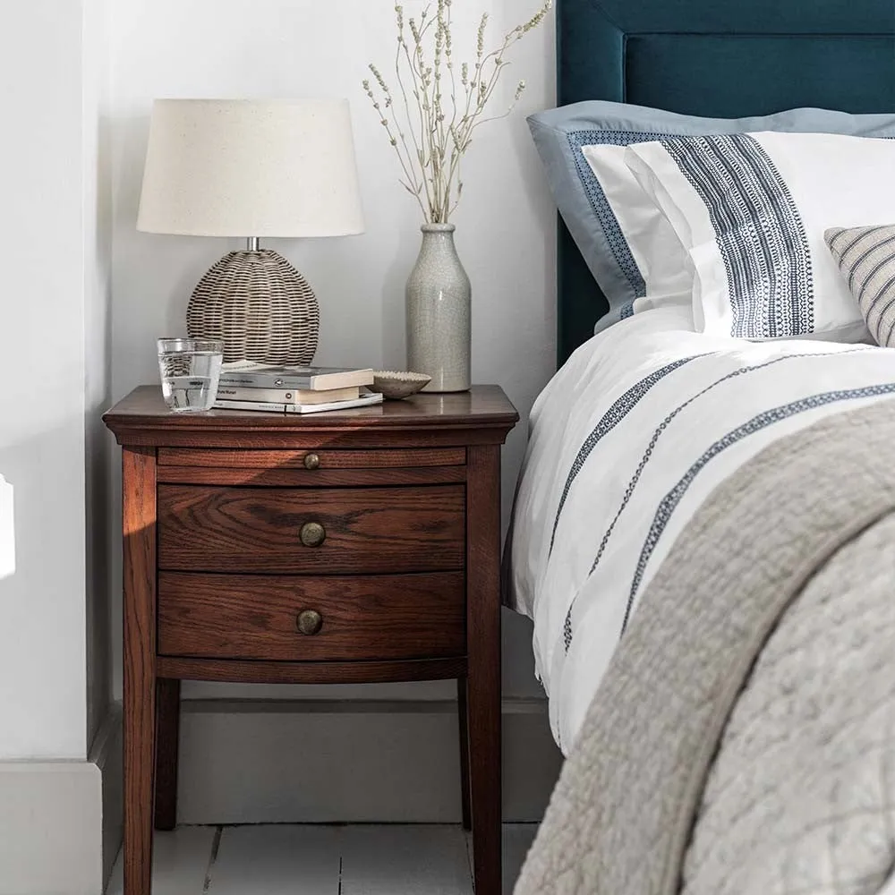 Winchcombe 2 Drawer Bedside Table with Tray - Brown, Oak