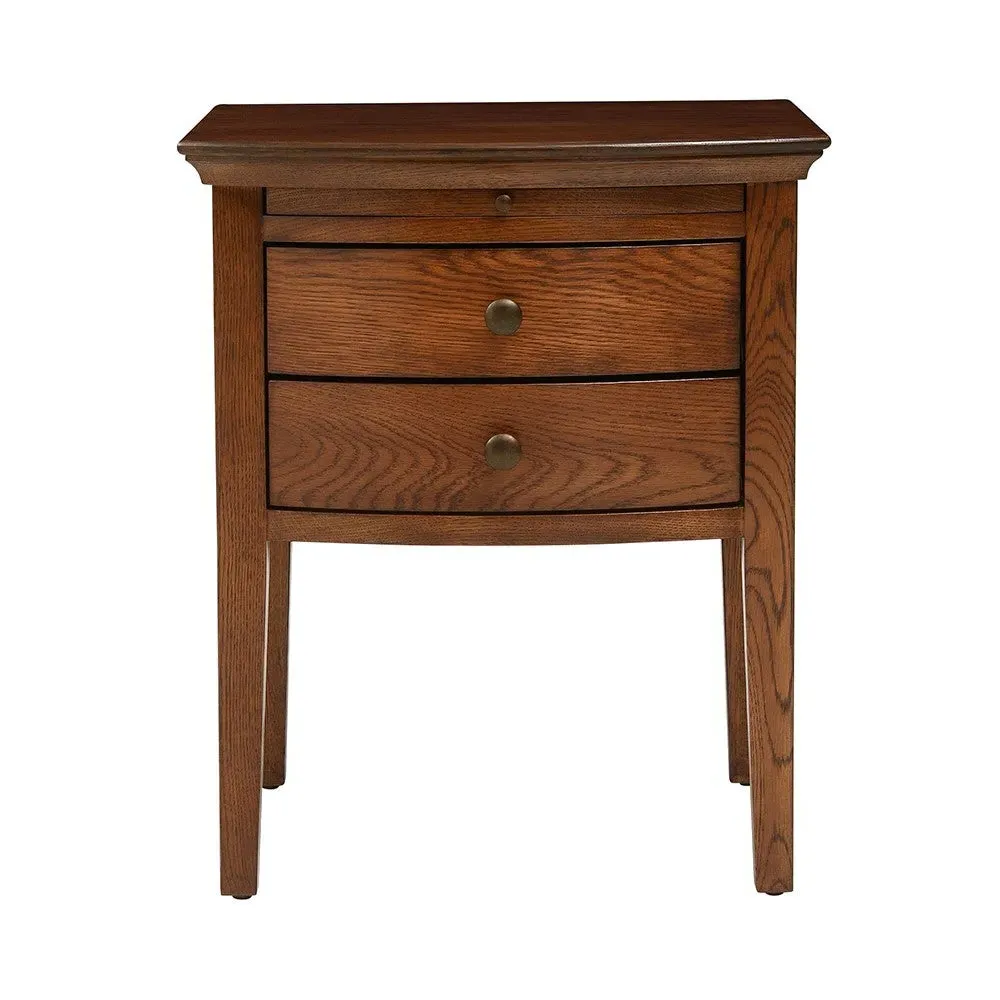 Winchcombe 2 Drawer Bedside Table with Tray - Brown, Oak