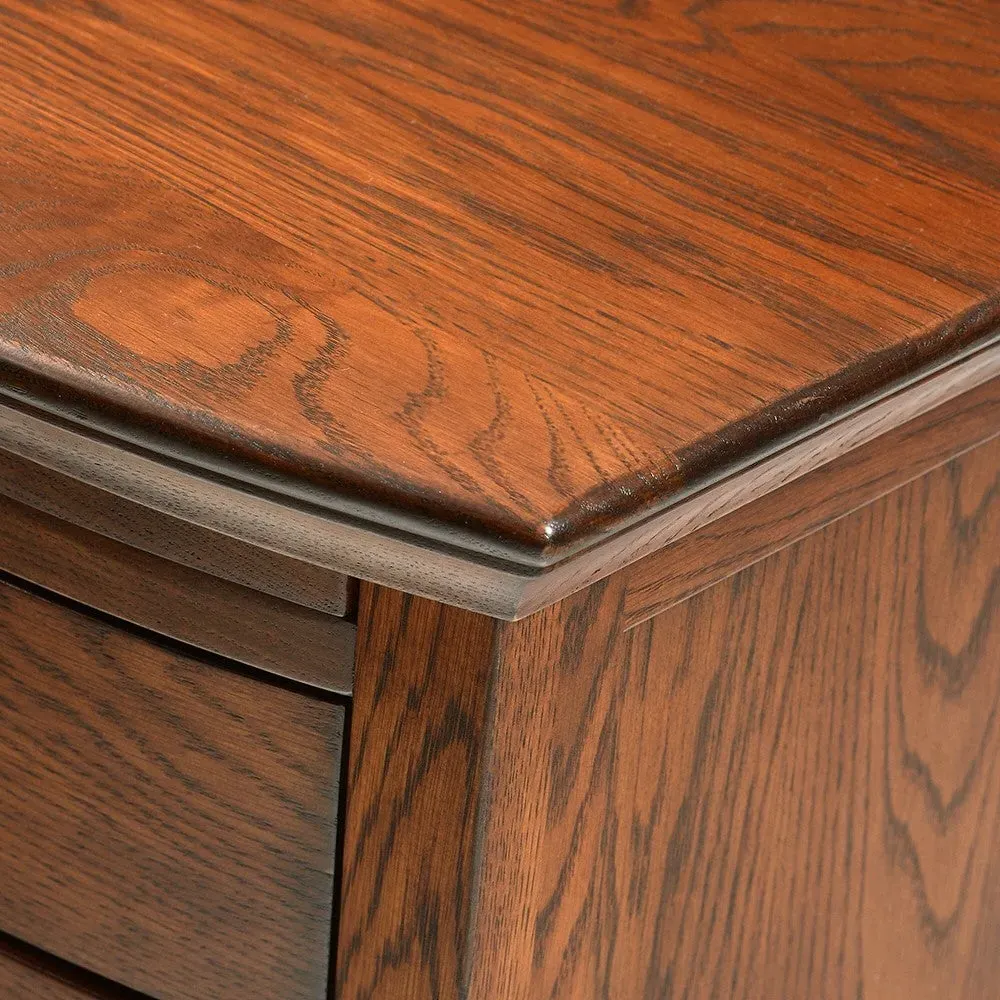 Winchcombe 2 Drawer Bedside Table with Tray - Brown, Oak