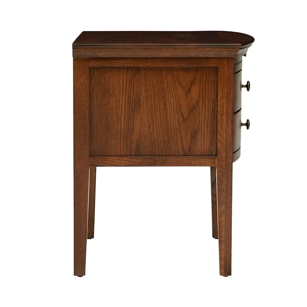 2 Drawer Bedside Table with Pull-Out Tray - Dark Oak by The Cotswold Company, image 8