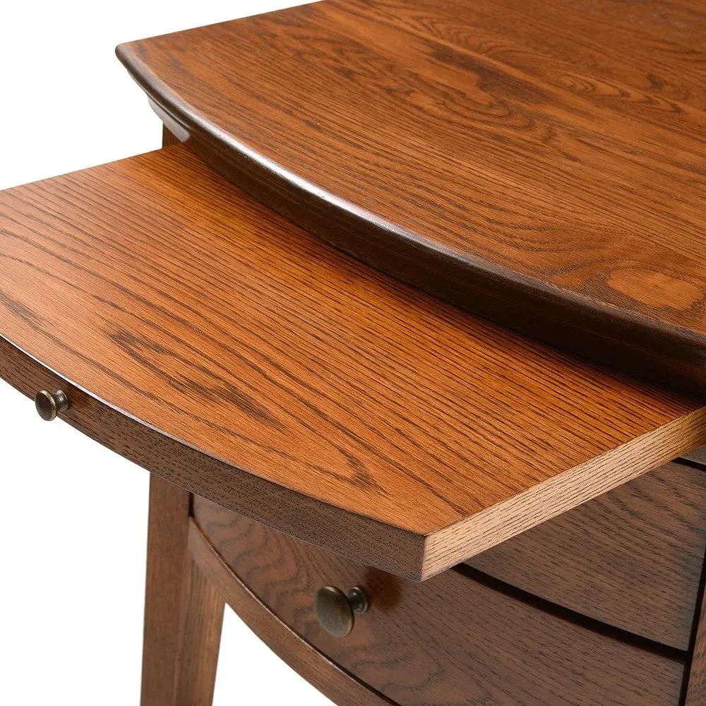 2 Drawer Bedside Table with Pull-Out Tray - Dark Oak by The Cotswold Company, image 10