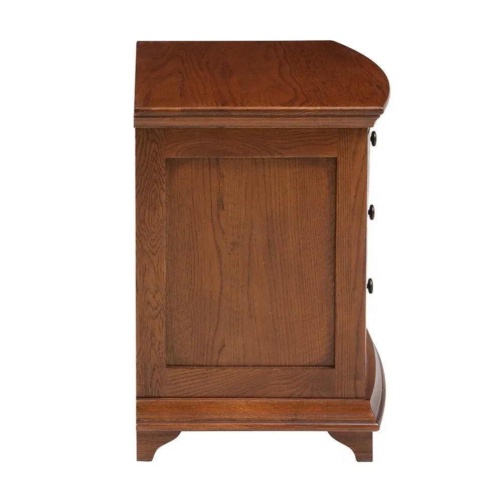 Winchcombe 3 Drawer Wide Bedside Table - Dark Oak