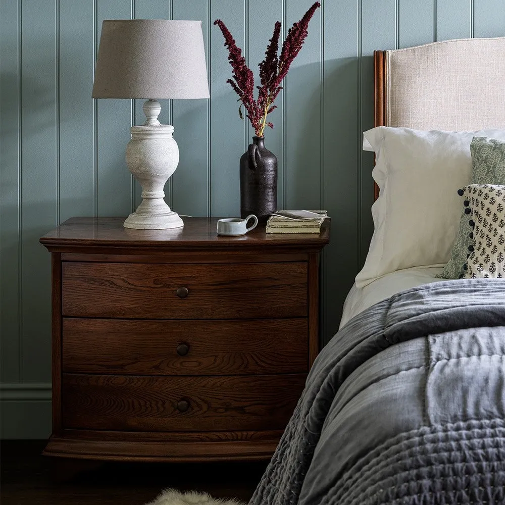 Winchcombe 3 Drawer Wide Bedside Table - Dark Oak image
