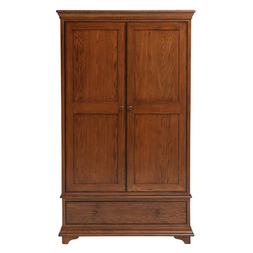 Winchcombe Double Wardrobe with Drawer - Dark Oak