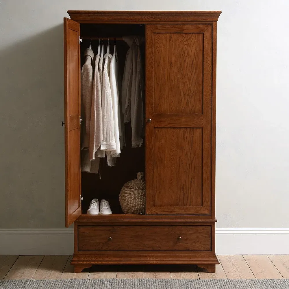 Winchcombe Double Wardrobe with Drawer - Dark Oak
