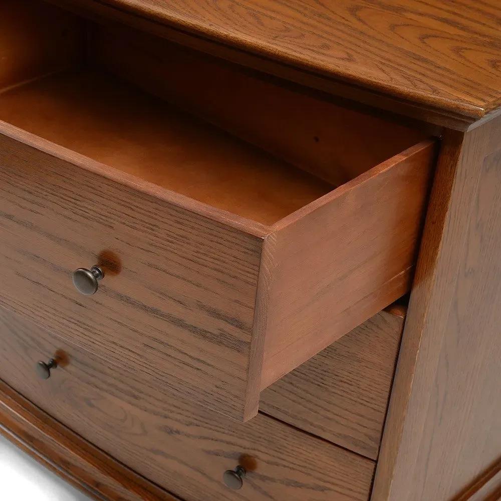 Winchcombe Low Wide 6 Drawer Chest - Brown, Oak