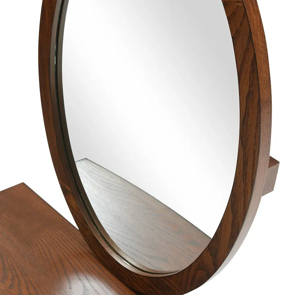Winchcombe Vanity Mirror with Storage - Brown, Oak