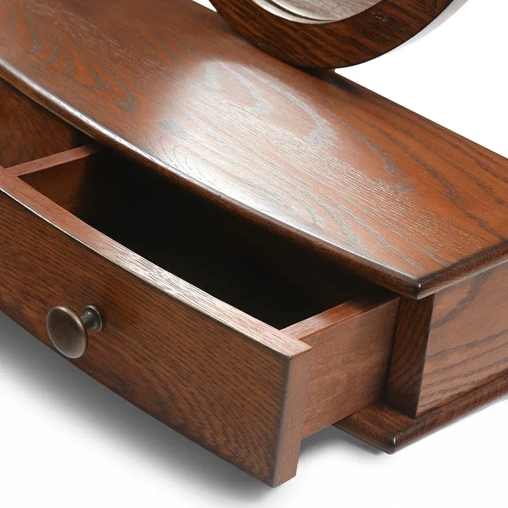 Winchcombe Vanity Mirror with Storage - Brown, Oak