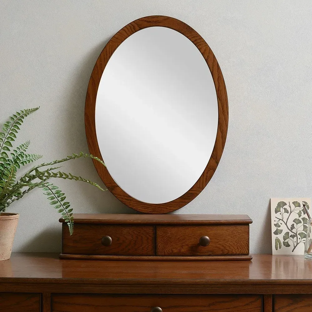 Winchcombe Vanity Mirror with Storage - Brown, Oak image