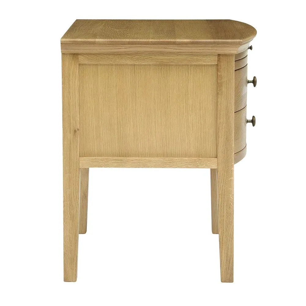 Set of 2 Nightstand with Drawer - Oiled Oak