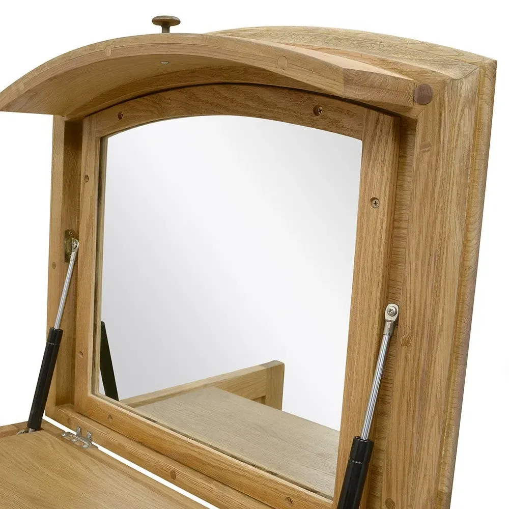 Vanity Tallboy with Storage - Oiled Oak