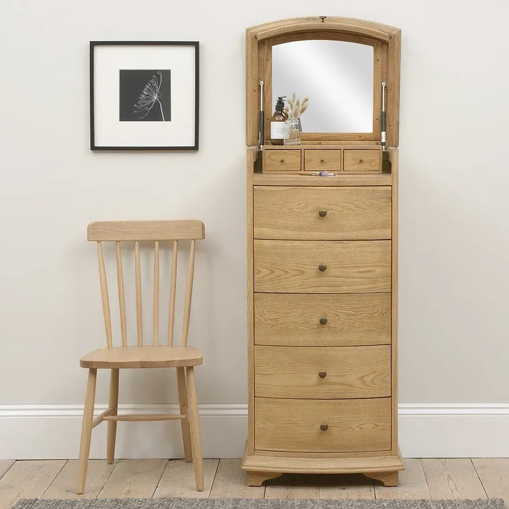 Vanity Tallboy with Storage - Oiled Oak image