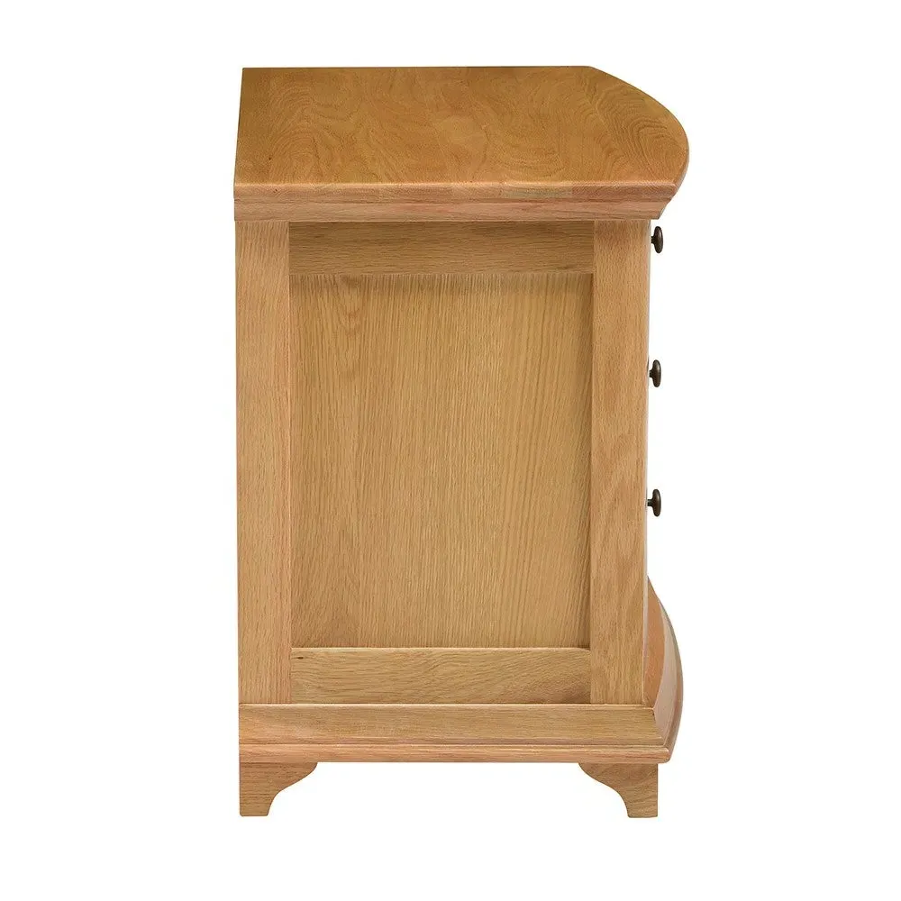 Winchcombe 3 Drawer Wide Bedside Table - Oiled Oak