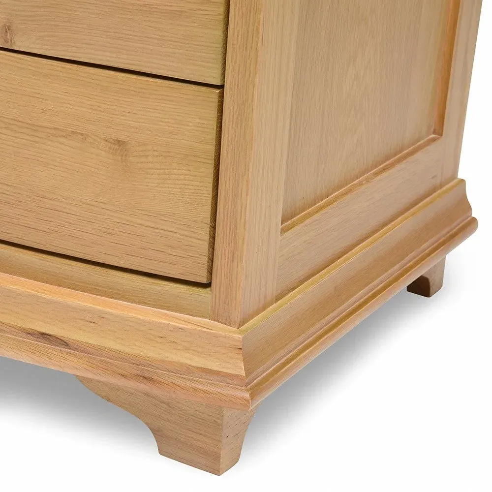 Winchcombe 3 Drawer Wide Bedside Table - Oiled Oak