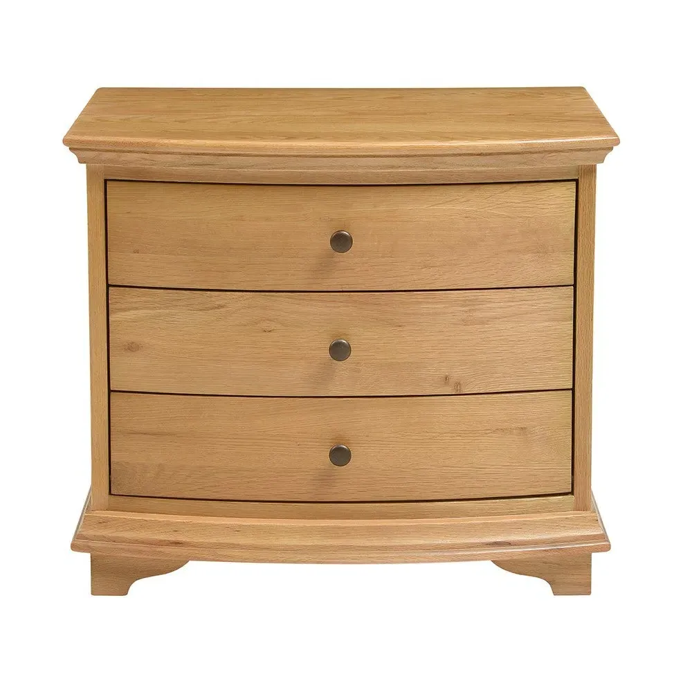 Winchcombe 3 Drawer Wide Bedside Table - Oiled Oak image