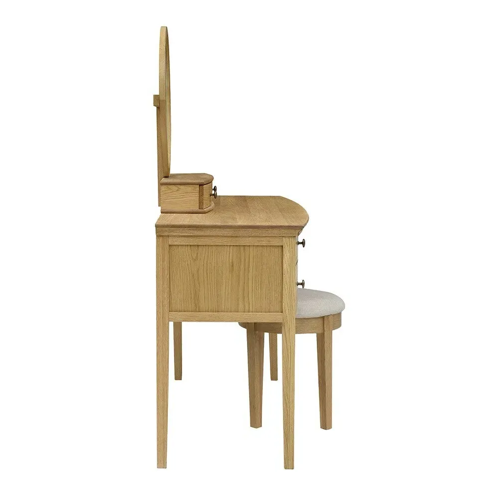 Winchcombe Bow-Front Dressing Table - Oiled Oak