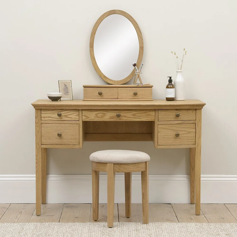 Winchcombe Bow-Front Dressing Table - Oiled Oak