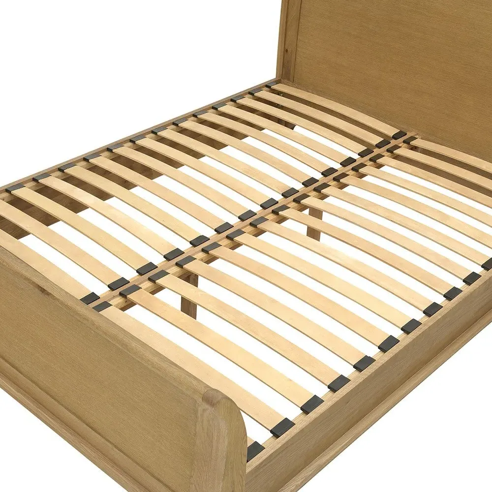 Winchcombe King Size Sleigh Bed - Oiled Oak