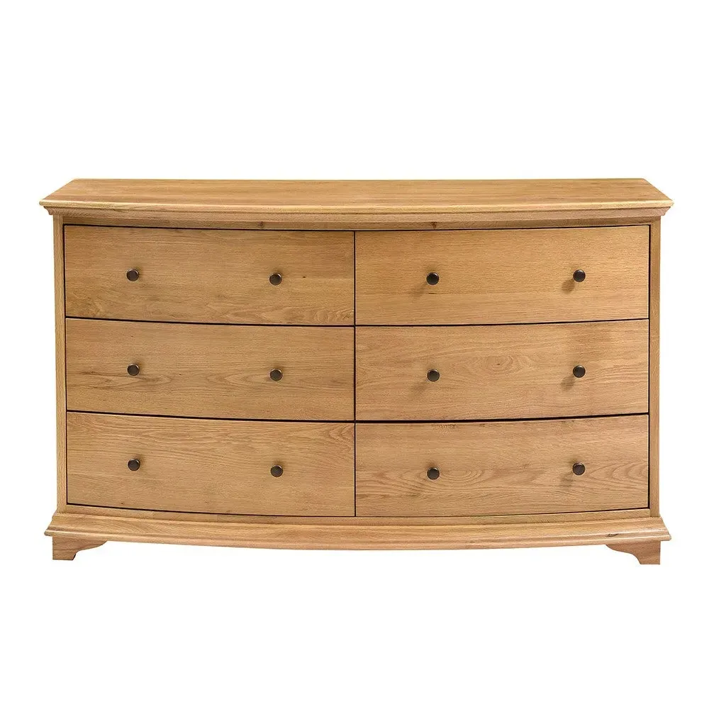 Winchcombe Low and Wide 6 Drawer Chest - Oiled Oak image