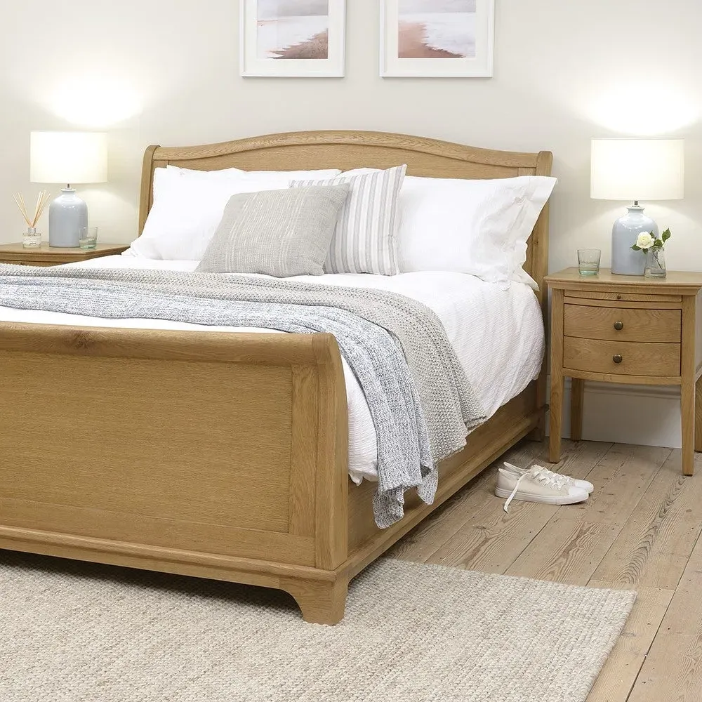 Winchcombe Super King Sleigh Bed - Oiled Oak