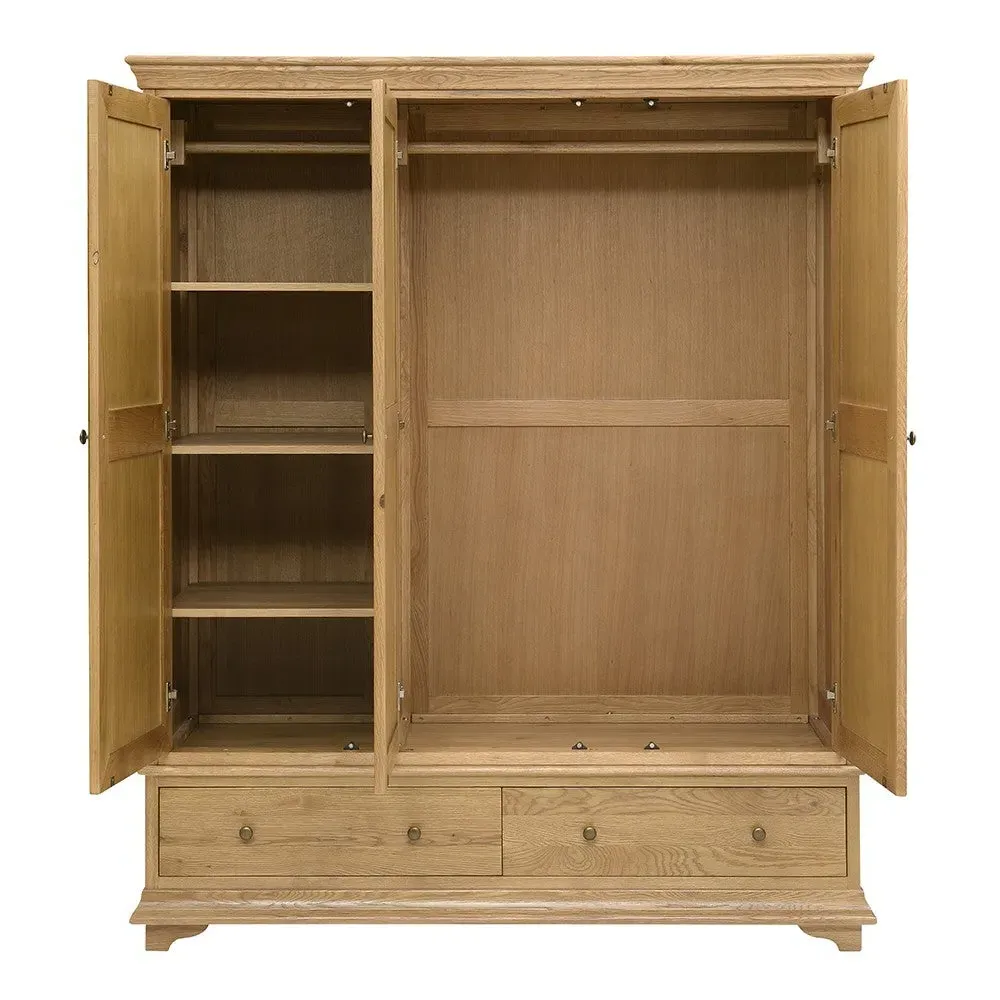 Winchcombe Triple Wardrobe - Oiled Oak