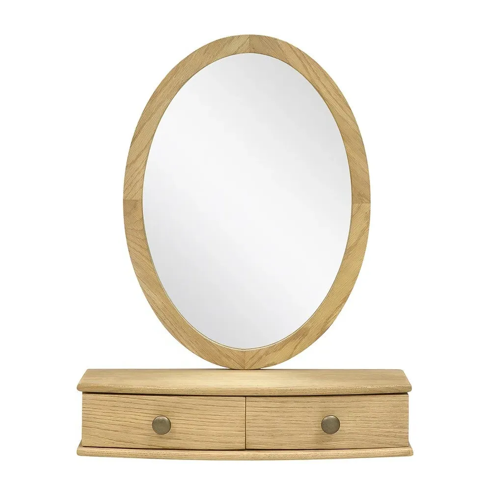 Winchcombe Vanity Mirror with Storage - Oiled Oak image