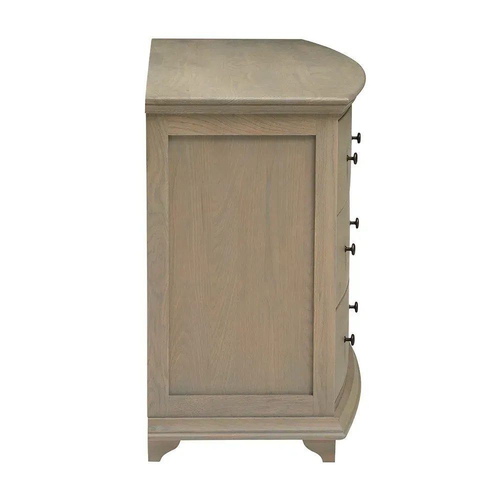 Low Wide 6 Drawer Chest - Brown, Oak