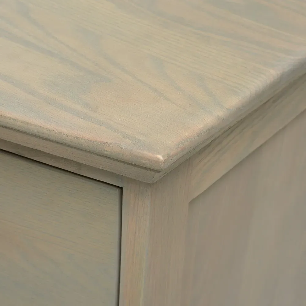 Low Wide 6 Drawer Chest - Brown, Oak