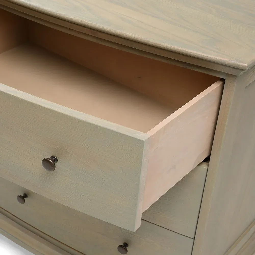 Low Wide 6 Drawer Chest - Brown, Oak