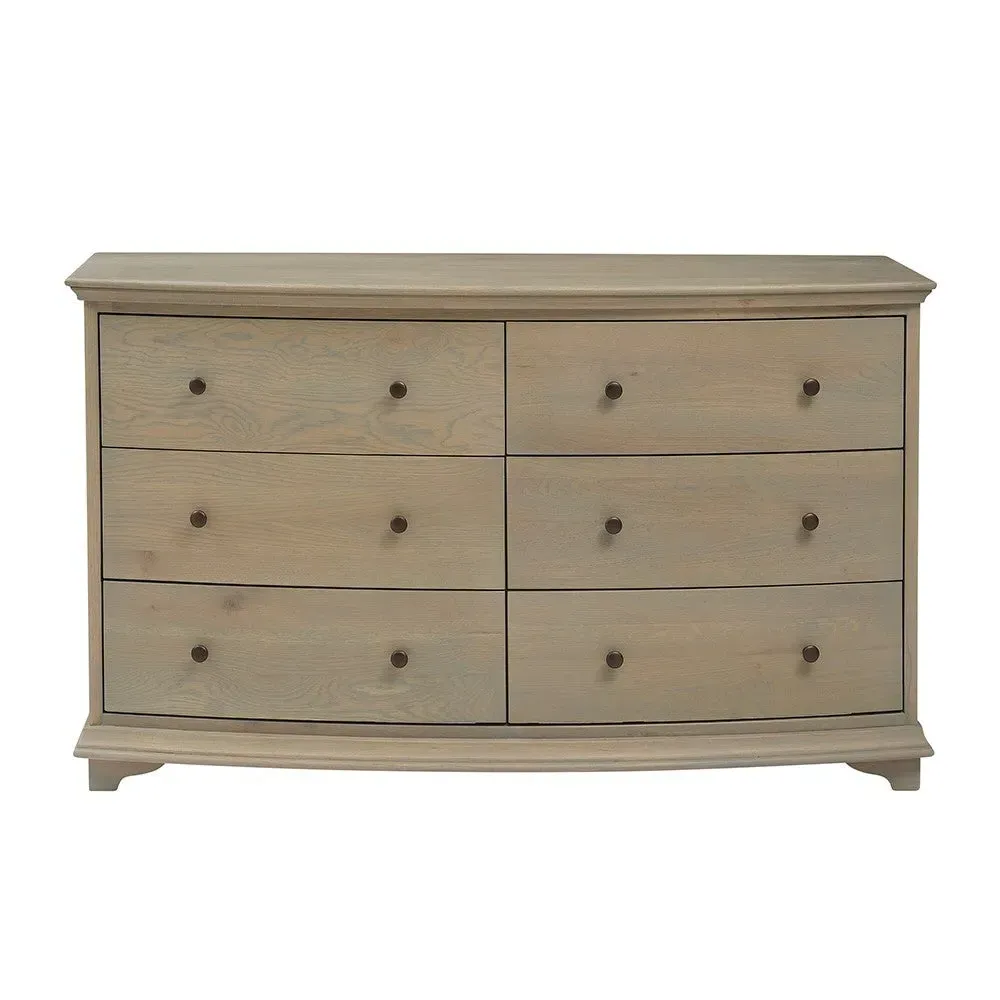 Low Wide 6 Drawer Chest - Brown, Oak