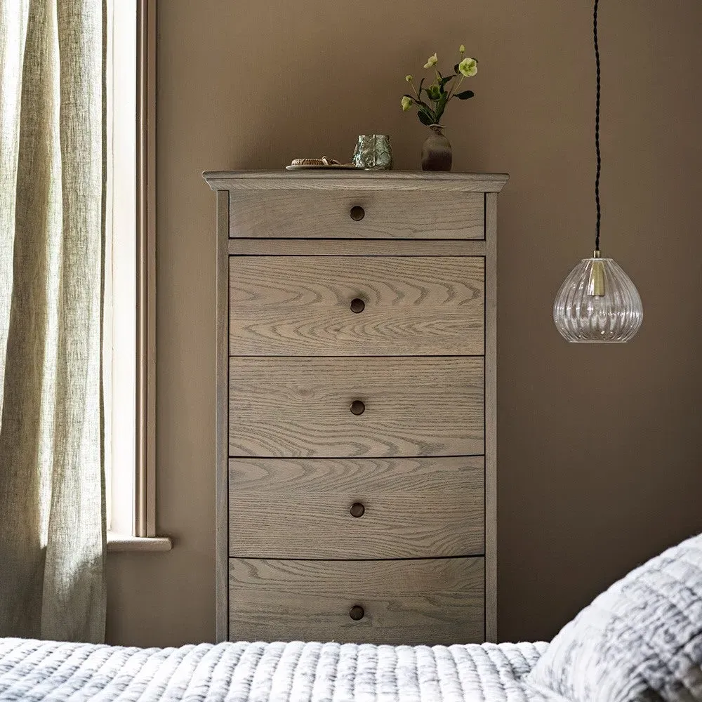Vanity Tallboy with Storage - Smoked Oak