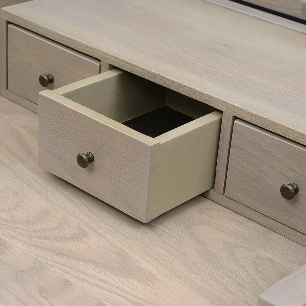 Vanity Tallboy with Storage - Smoked Oak