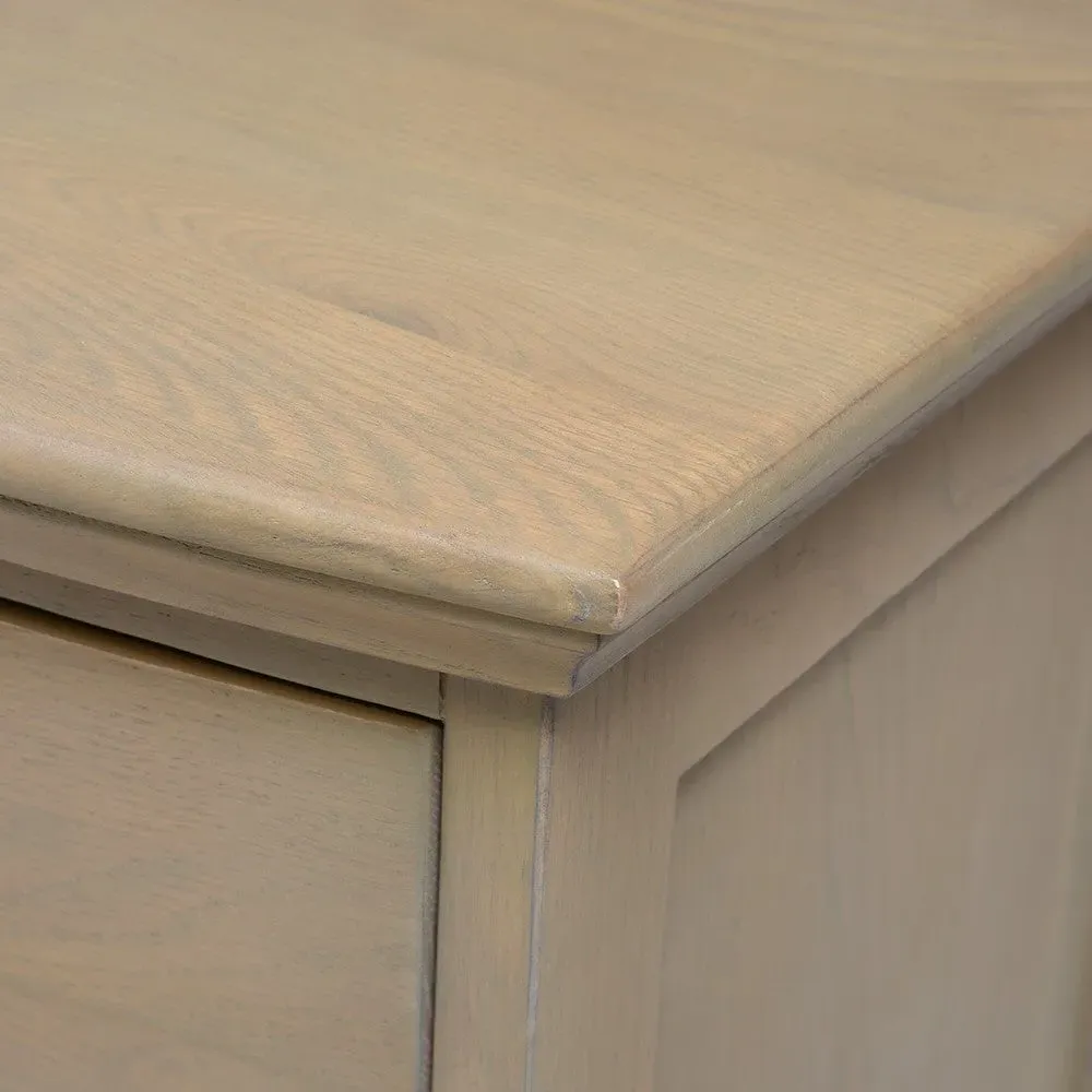 Wide 3 Drawer Bedside Table - Brown, Oak