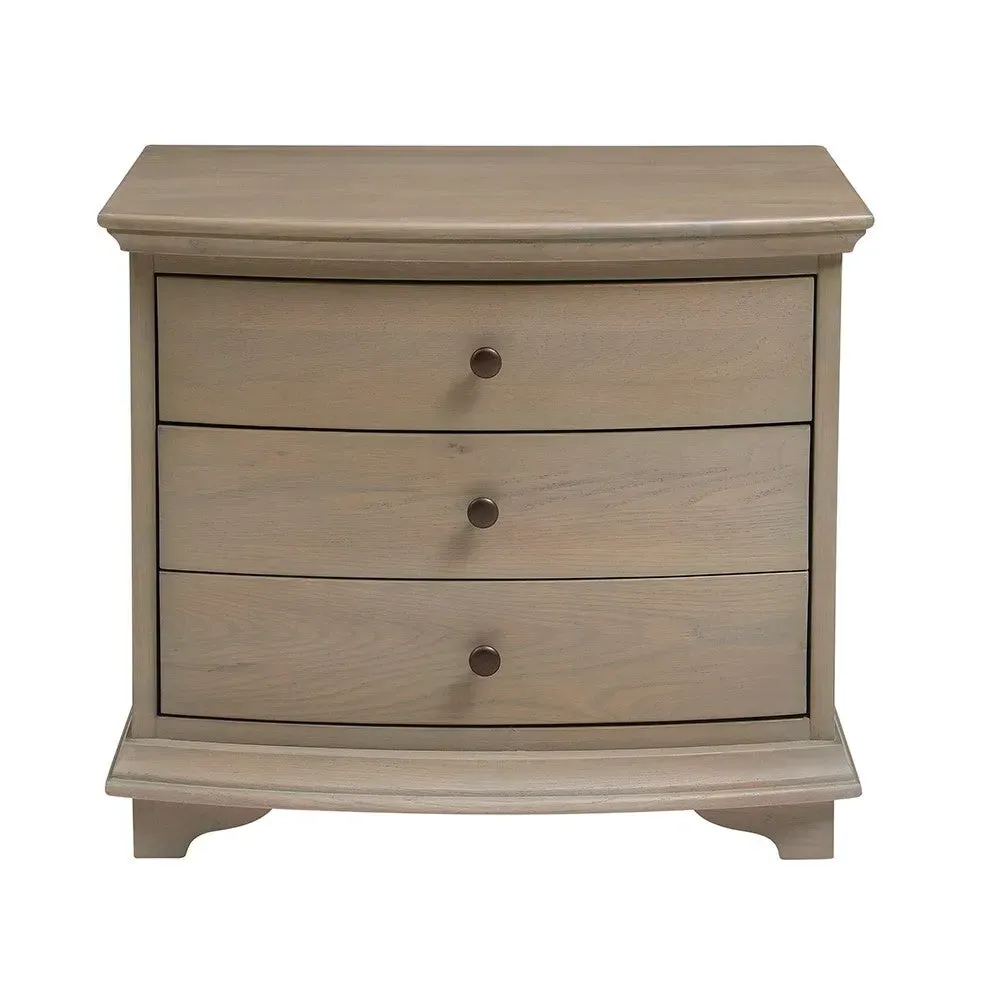 Wide 3 Drawer Bedside Table - Brown, Oak image