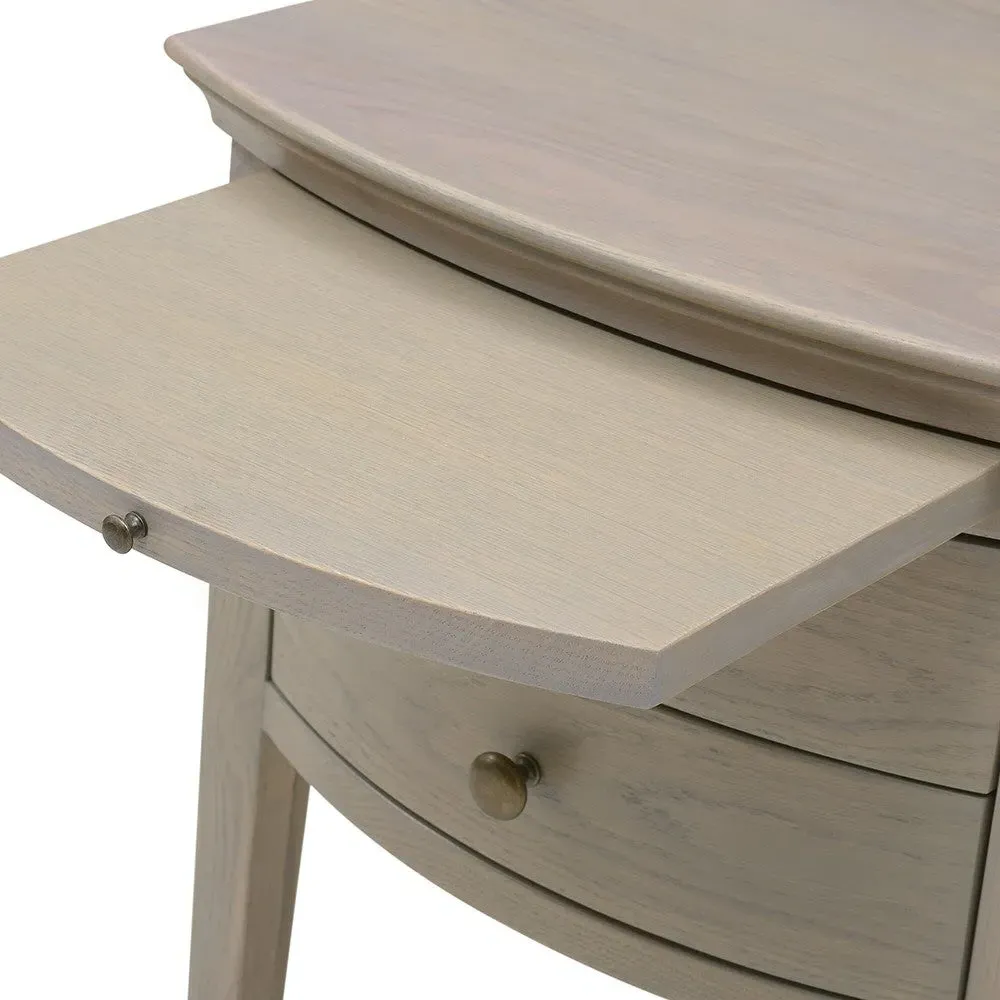 2 Drawer Bedside Table with Pull-Out Tray - Smoked Oak by The Cotswold Company, image 6