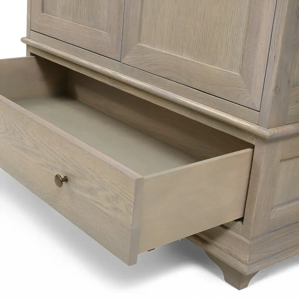 Winchcombe Double Wardrobe with Drawer - Smoked Oak